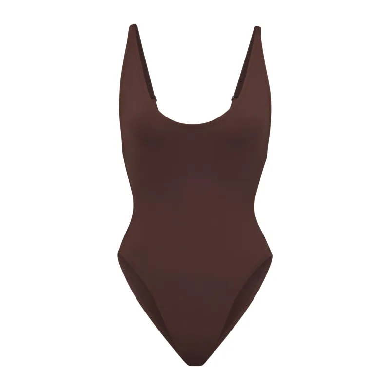 SIGNATURE SWIM SCOOP NECK ONE PIECE | COCOA sold by SKIMS