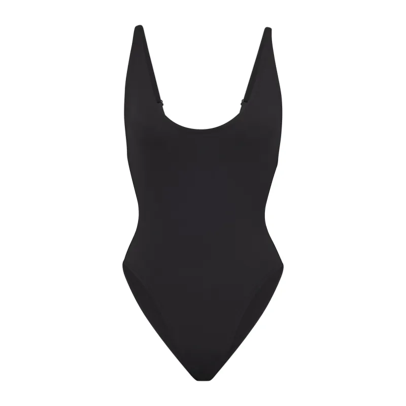 SIGNATURE SWIM SCOOP NECK ONE PIECE | ONYX sold by SKIMS