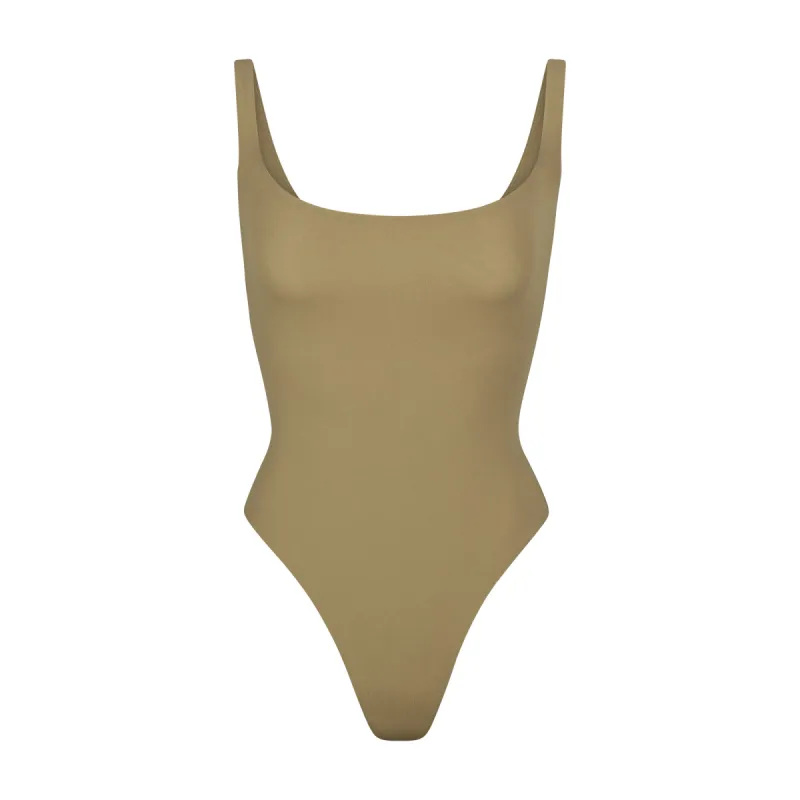 FITS EVERYBODY SQUARE NECK BODYSUIT | KHAKI sold by SKIMS