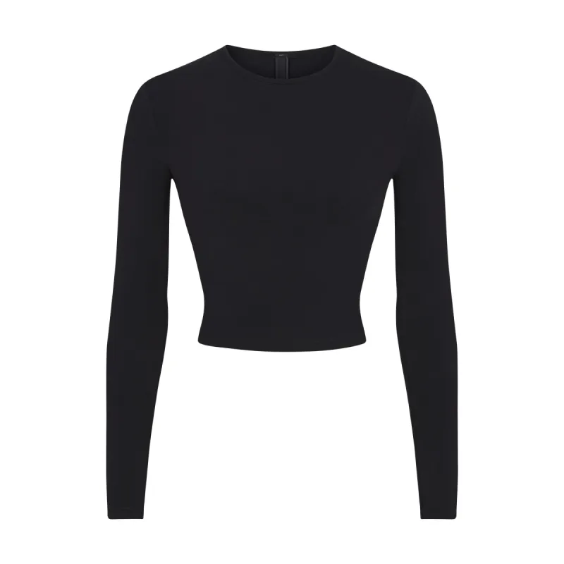 NEW VINTAGE CROPPED LONG SLEEVE T-SHIRT | ONYX sold by SKIMS