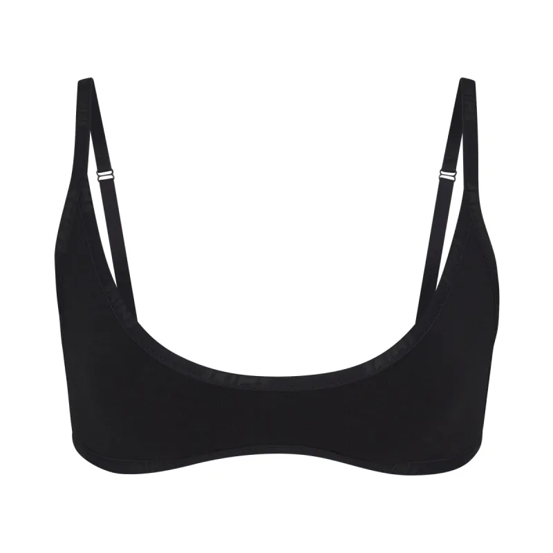 COTTON LOGO SCOOP NECK BRALETTE | SOOT sold by SKIMS