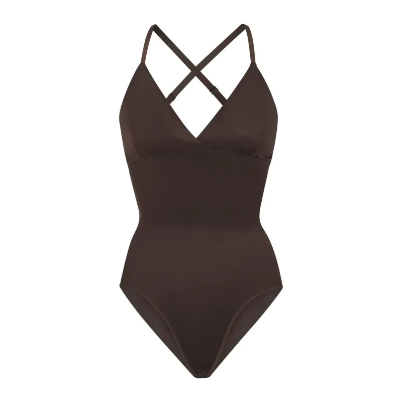 SIMPLY BARE BODYSUIT BRIEF W/ SNAPS | ESPRESSO sold by SKIMS