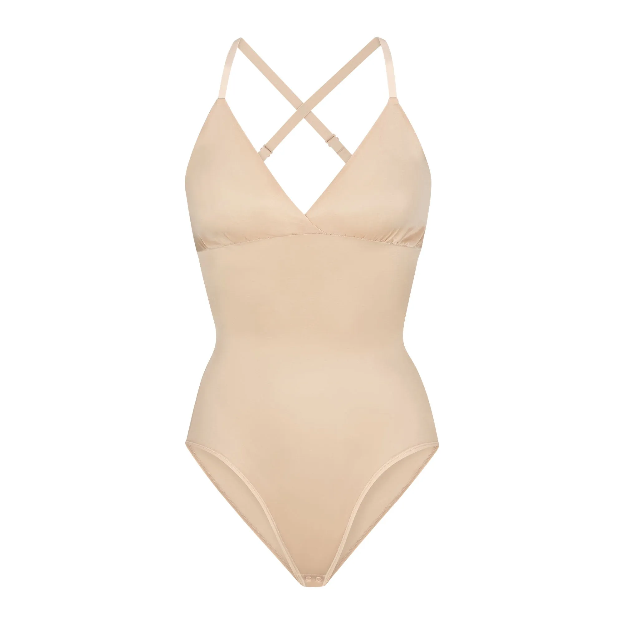SIMPLY BARE BODYSUIT BRIEF W/ SNAPS | SAND sold by SKIMS