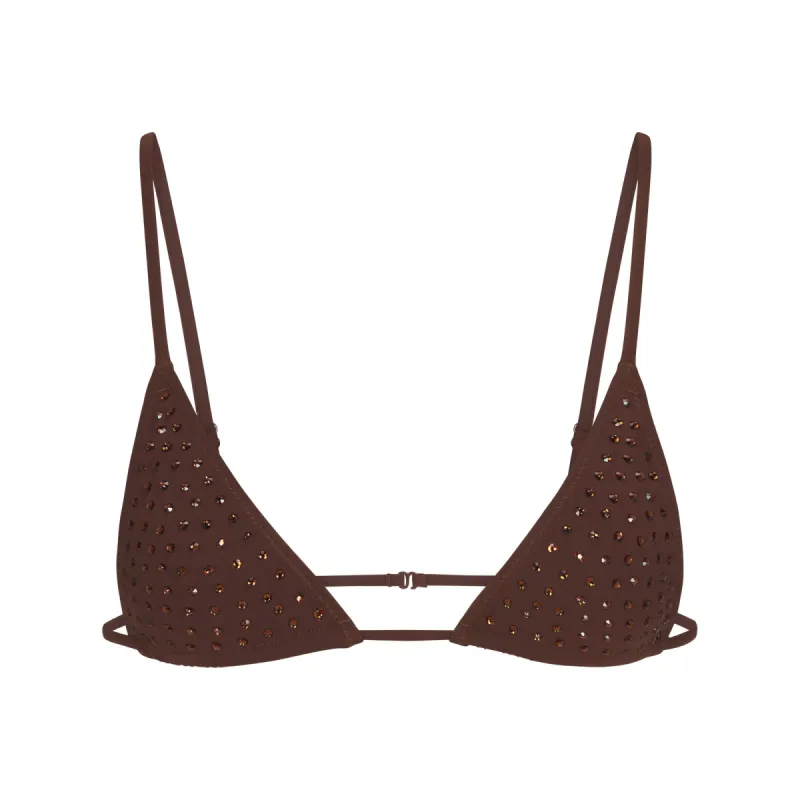 SPARKLE JERSEY MINI TRIANGLE BRALETTE | COCOA made by SKIMS
