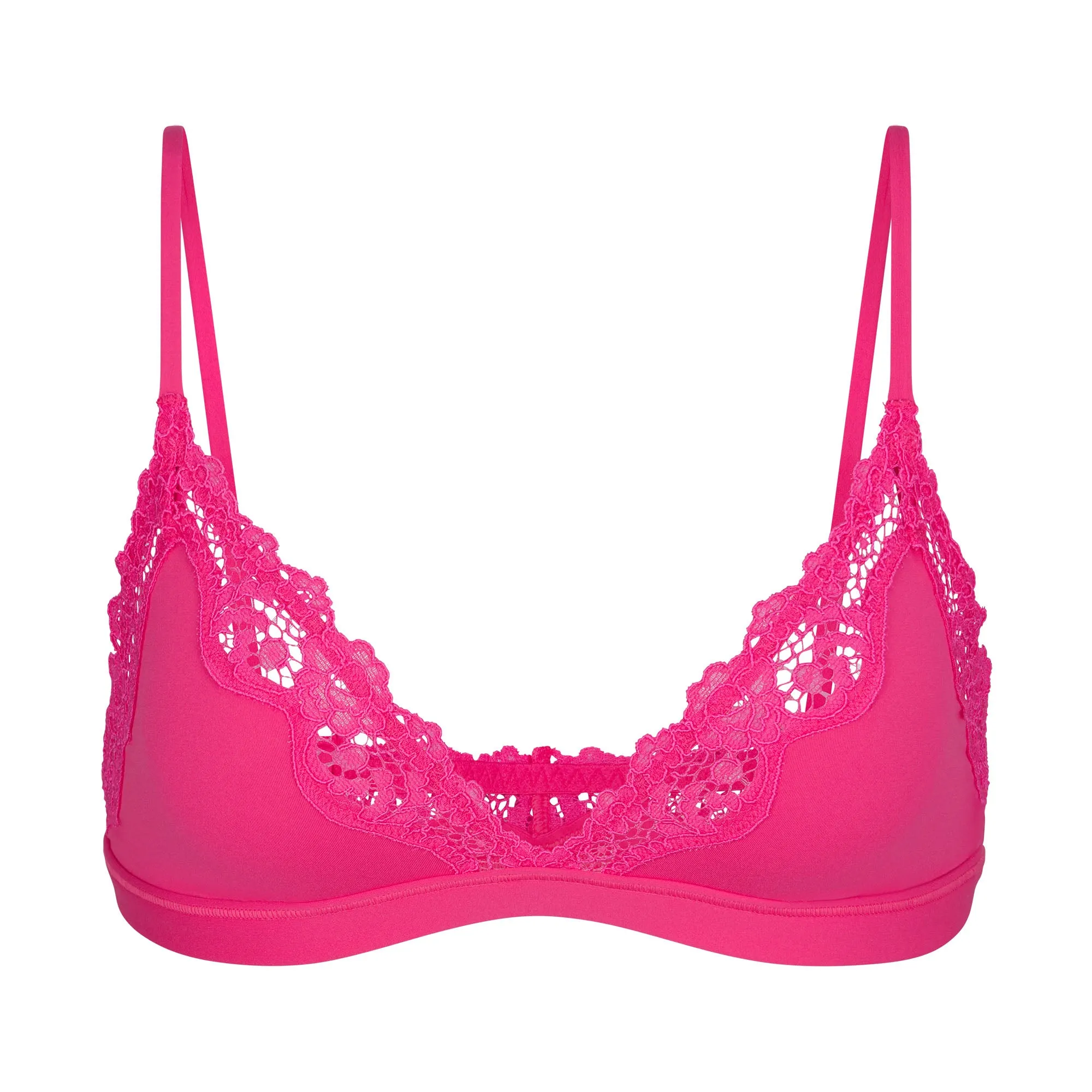 FITS EVERYBODY CORDED LACE TRIANGLE BRALETTE | NEON ROSE sold by SKIMS