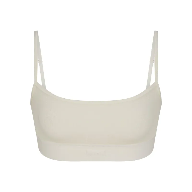 COTTON RIB SCOOP BRALETTE | BONE sold by SKIMS