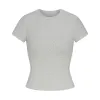 COTTON RIB T-SHIRT | LIGHT HEATHER GREY sold by SKIMS