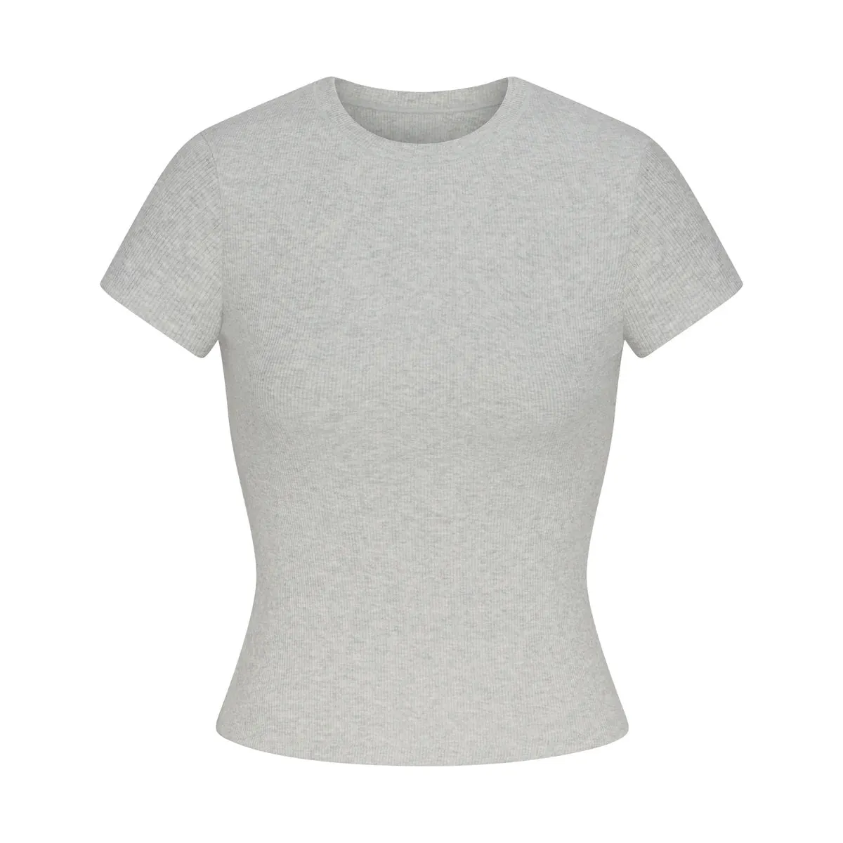 COTTON RIB T-SHIRT | LIGHT HEATHER GREY sold by SKIMS