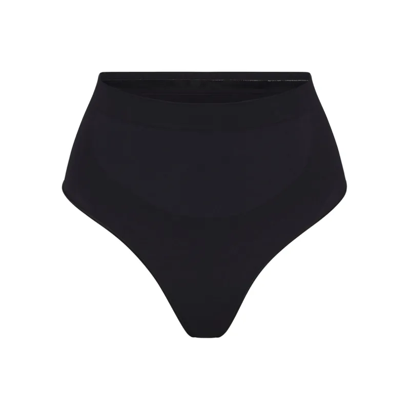 SEAMLESS SCULPT MID WAIST THONG | ONYX sold by SKIMS