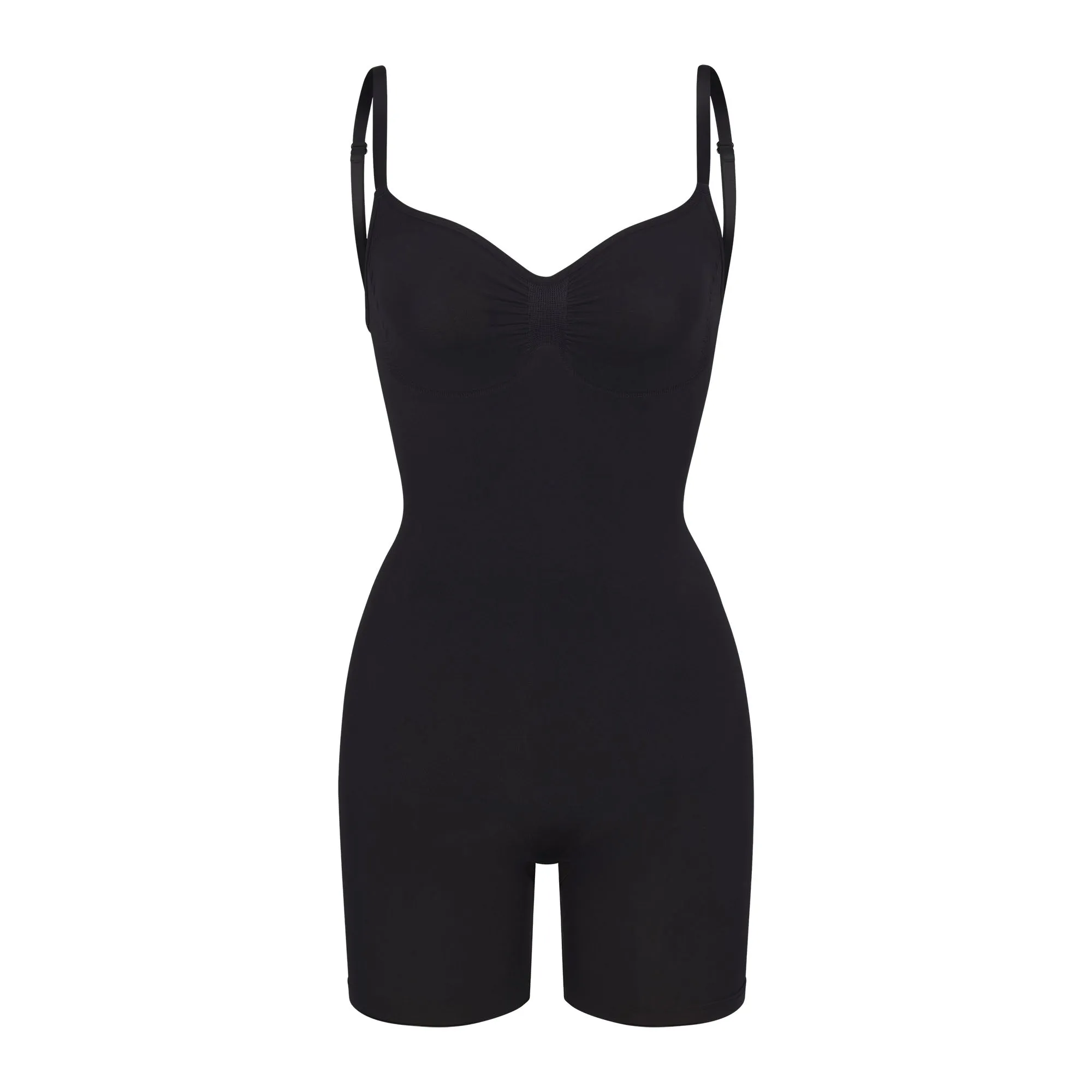 SEAMLESS SCULPT LOW BACK MID THIGH BODYSUIT | ONYX sold by SKIMS