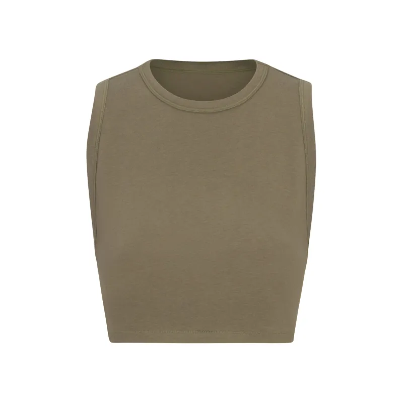 BOYFRIEND CROP TANK | ARMY sold by SKIMS