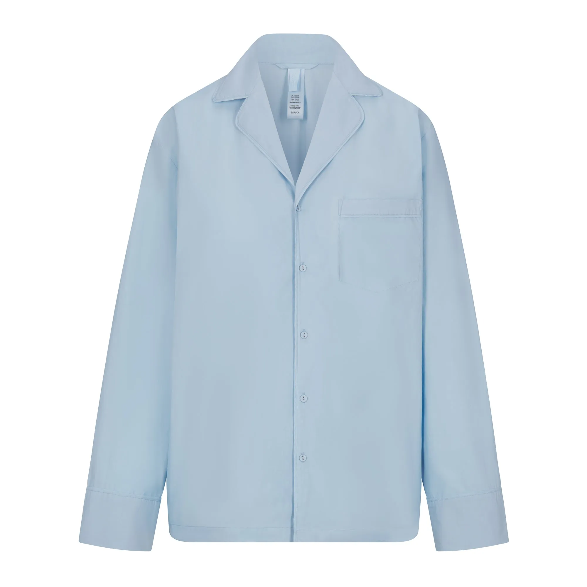 COTTON POPLIN SLEEP BUTTON UP SHIRT | GLACIER sold by SKIMS