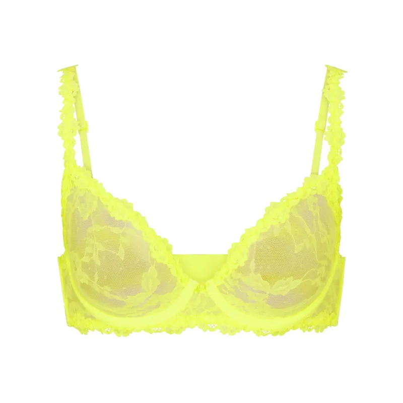 STRETCH LACE UNLINED DEMI BRA | YELLOW HIGHLIGHTER sold by SKIMS