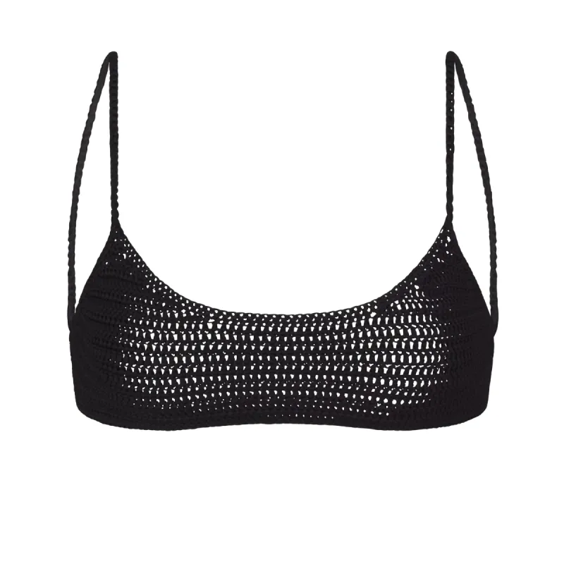 CROCHET SWIM MICRO SCOOP BIKINI TOP | ONYX sold by SKIMS