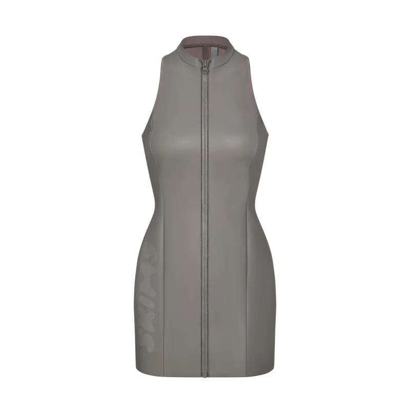 RUBBERIZED SCUBA SWIM MOCK NECK DRESS | GREY CHALK sold by SKIMS