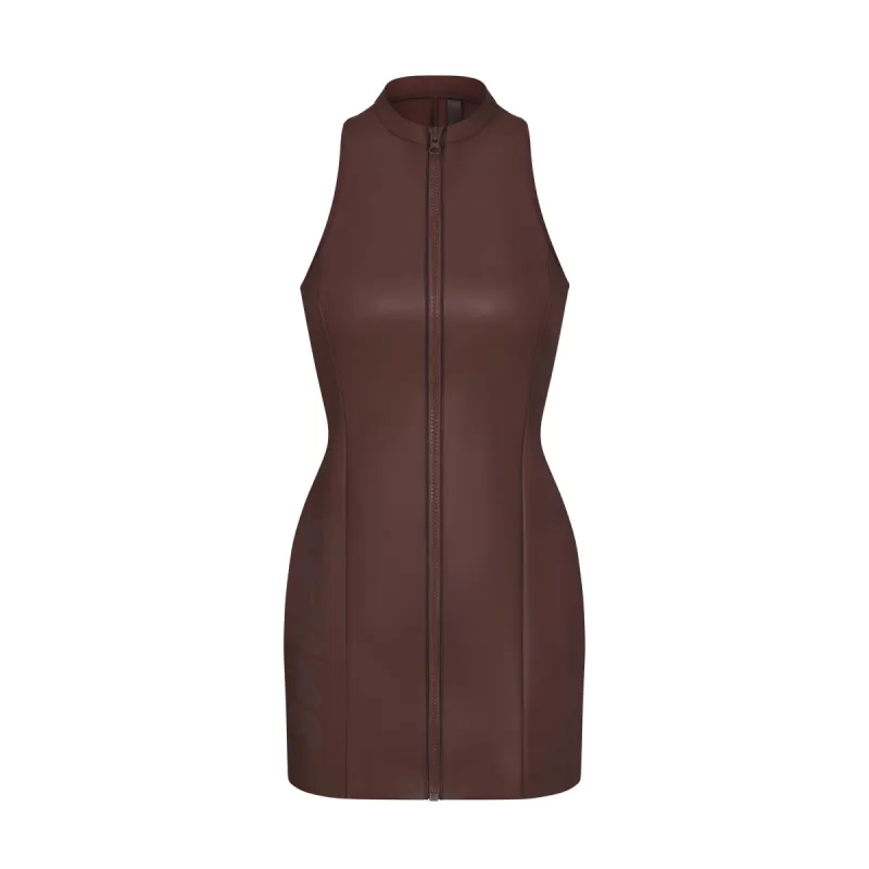 RUBBERIZED SCUBA SWIM MOCK NECK DRESS | COCOA sold by SKIMS