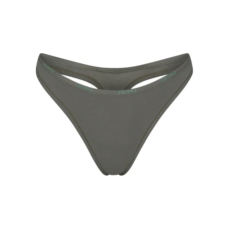 COTTON LOGO DIPPED THONG | JUNIPER sold by SKIMS