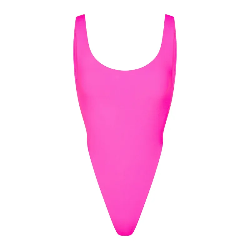 FITS EVERYBODY HIGH CUT BODYSUIT | NEON PINK sold by SKIMS
