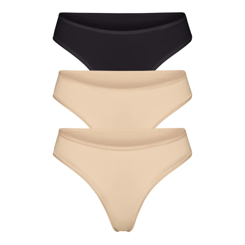 FITS EVERYBODY THONG MULTI 3-PACK | CLAY MULTI sold by SKIMS