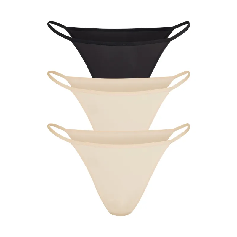 FITS EVERYBODY STRING BIKINI MULTI 3-PACK | SAND MULTI sold by SKIMS