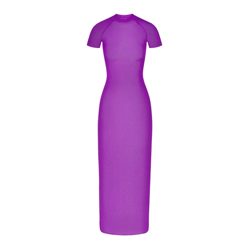 MESH RHINESTONE COVER UP LONG DRESS | VIOLET sold by SKIMS