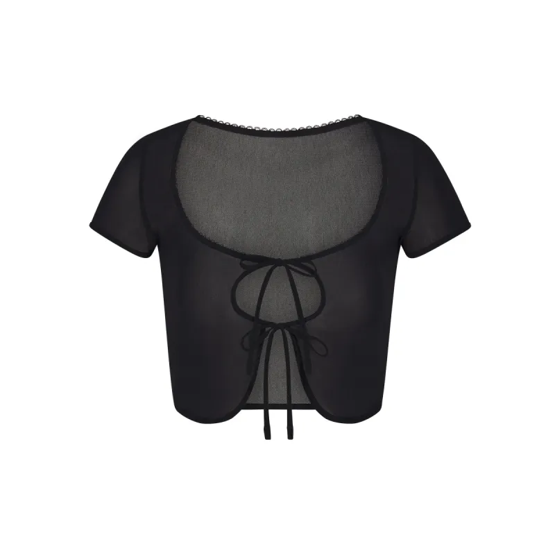 SUMMER MESH SUPER CROPPED TOP | ONYX sold by SKIMS
