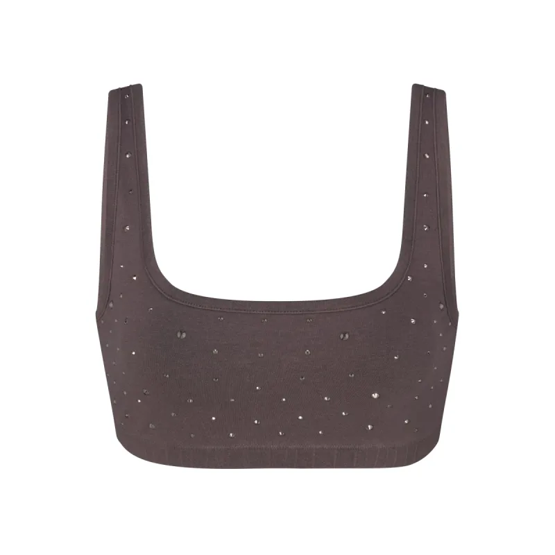 OUTDOOR RHINESTONE WIDE NECK BRALETTE | GREY CHALK sold by SKIMS