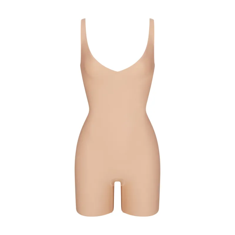 SKIMS BODY UNLINED PLUNGE MID THIGH BODYSUIT | CLAY sold by SKIMS