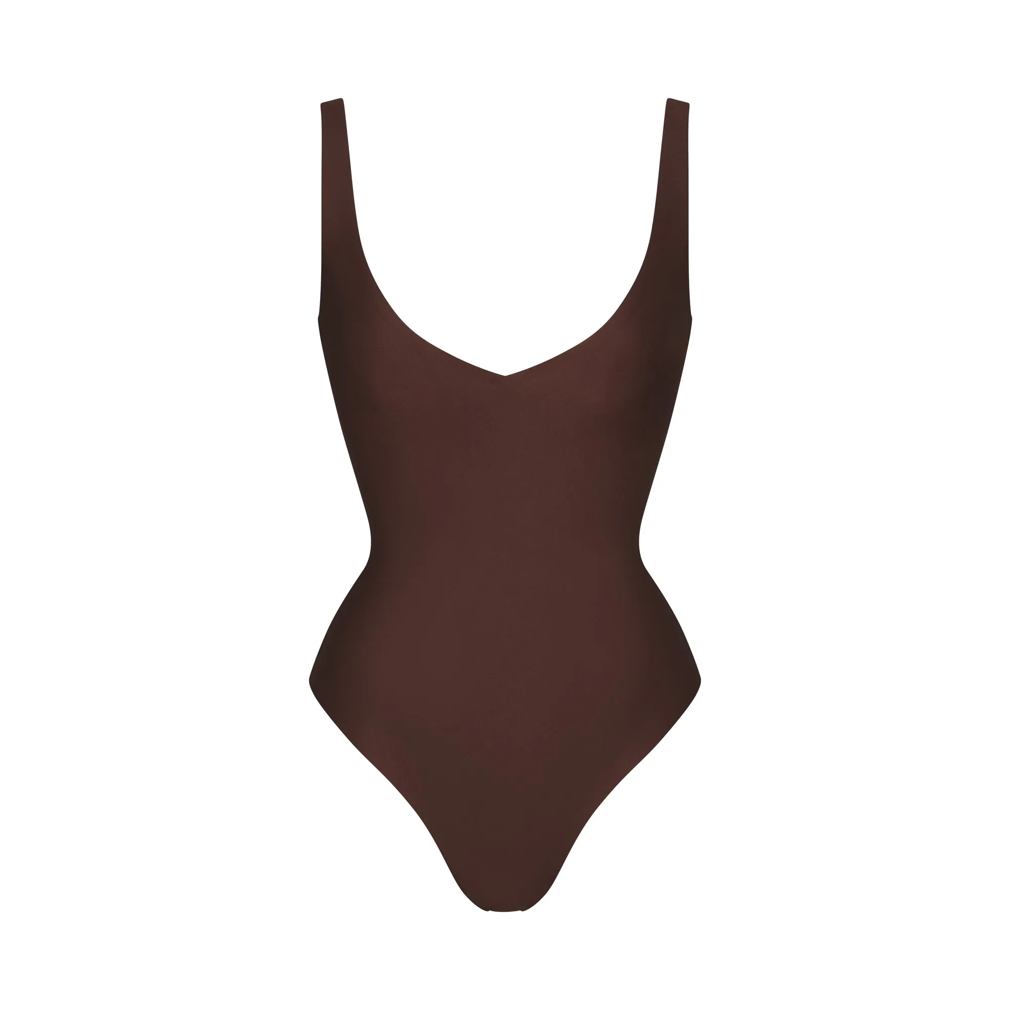 SKIMS BODY UNLINED PLUNGE THONG BODYSUIT | COCOA sold by SKIMS