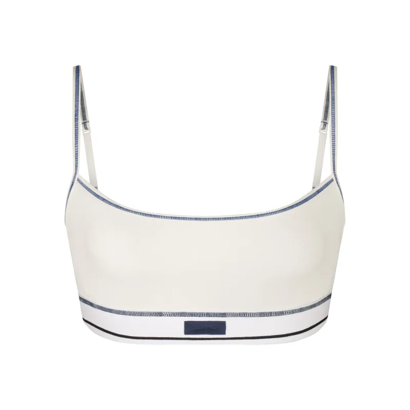 COTTON RIB SCOOP BRALETTE | MARBLE MULTI sold by SKIMS