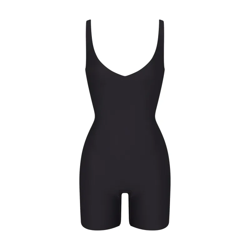 SKIMS BODY UNLINED PLUNGE MID THIGH BODYSUIT | ONYX sold by SKIMS