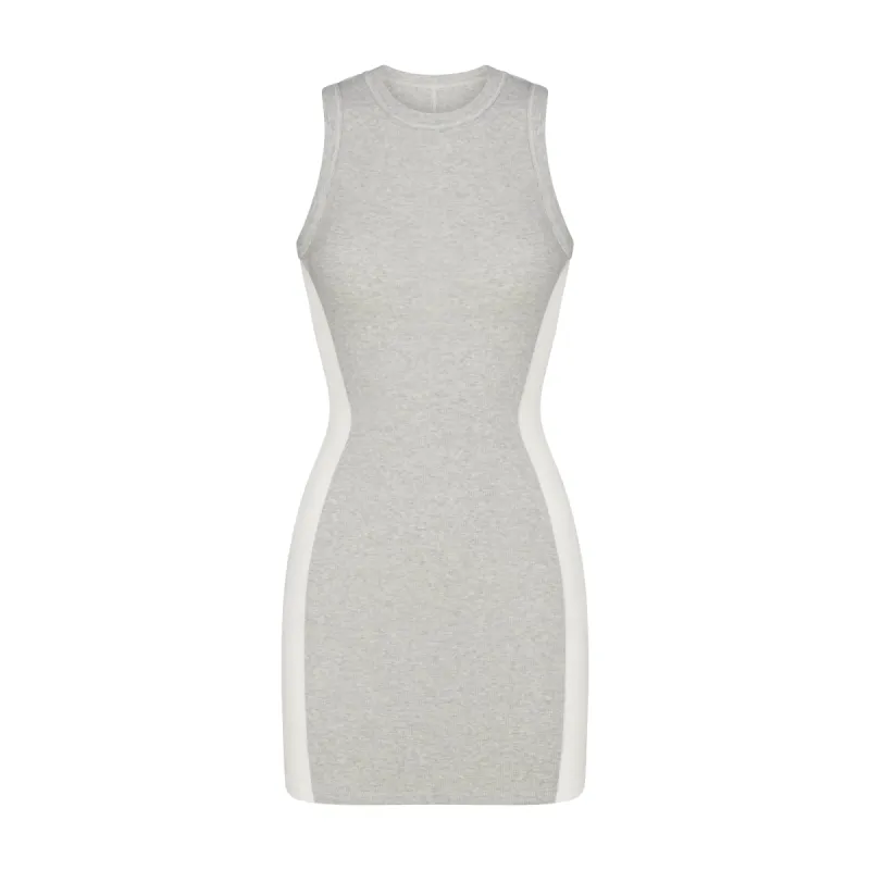 COTTON RIB TANK DRESS | LIGHT HEATHER GREY MULTI sold by SKIMS