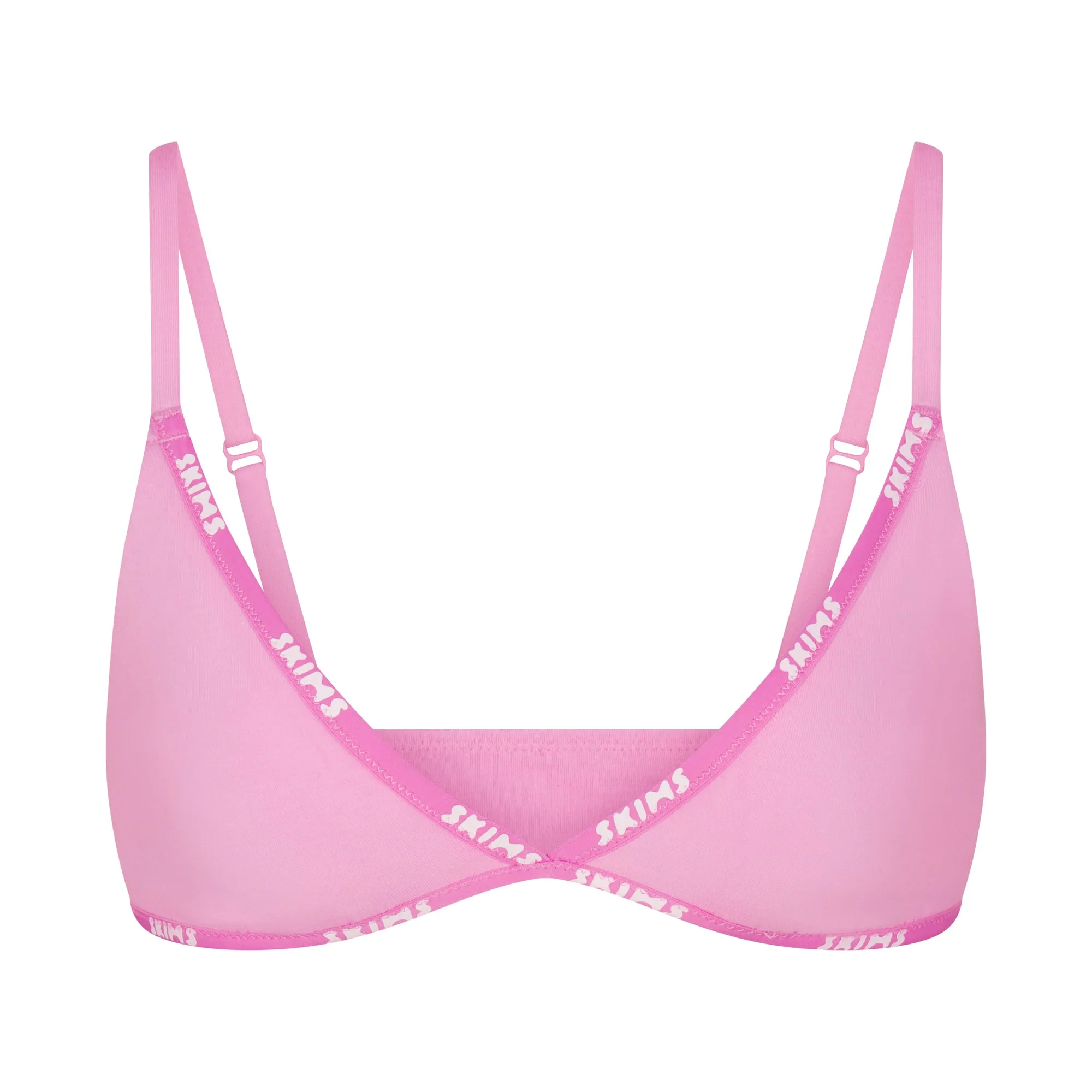 COTTON LOGO MINI TRIANGLE BRALETTE | BUBBLE GUM MULTI sold by SKIMS