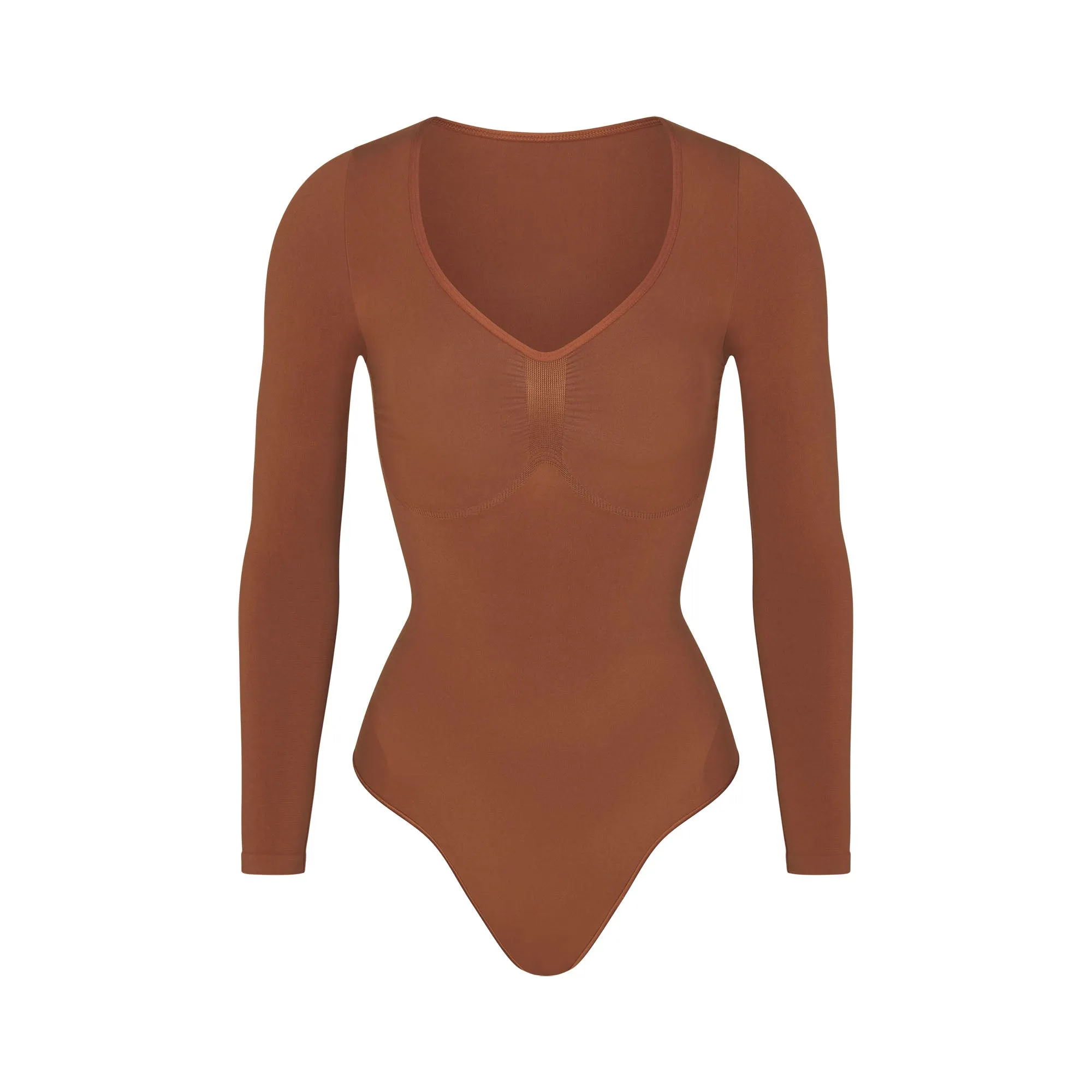 SEAMLESS SCULPT LONG SLEEVE THONG BODYSUIT | BRONZE sold by SKIMS