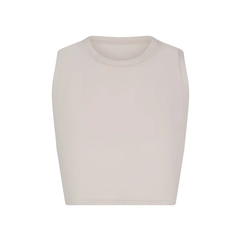 BOYFRIEND CROP TANK | STONE sold by SKIMS