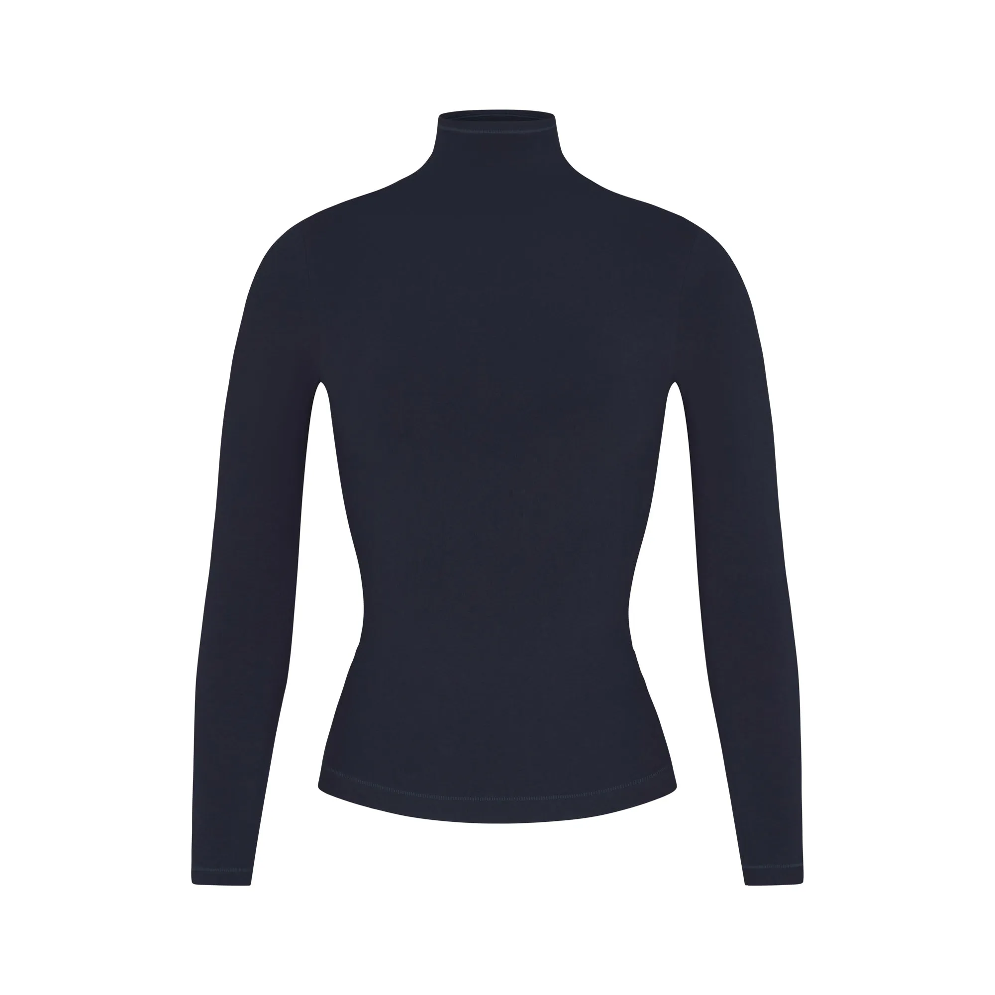 COTTON JERSEY LONG SLEEVE TURTLENECK | NAVY sold by SKIMS