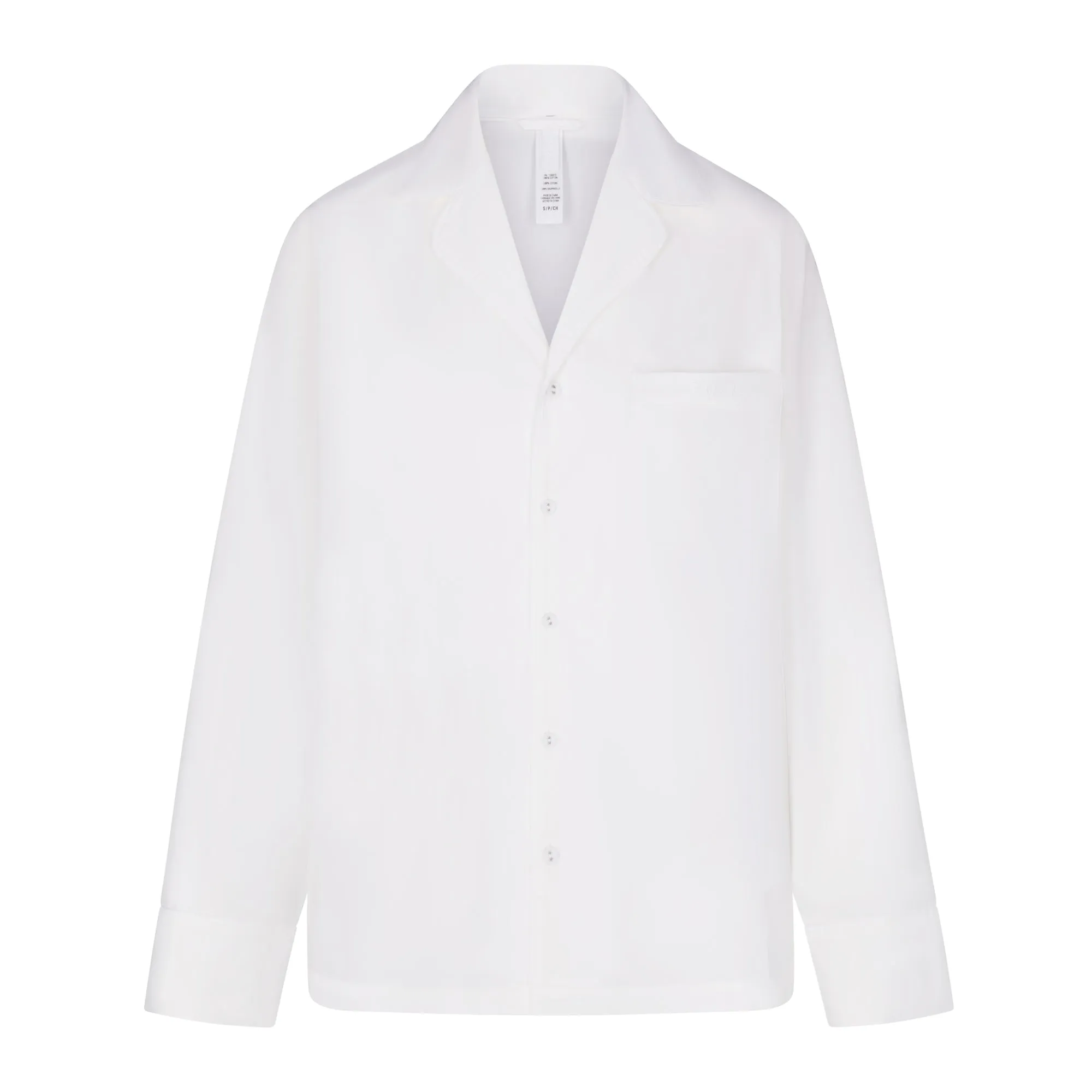 COTTON POPLIN SLEEP BUTTON UP SHIRT | SNOW LOGO sold by SKIMS