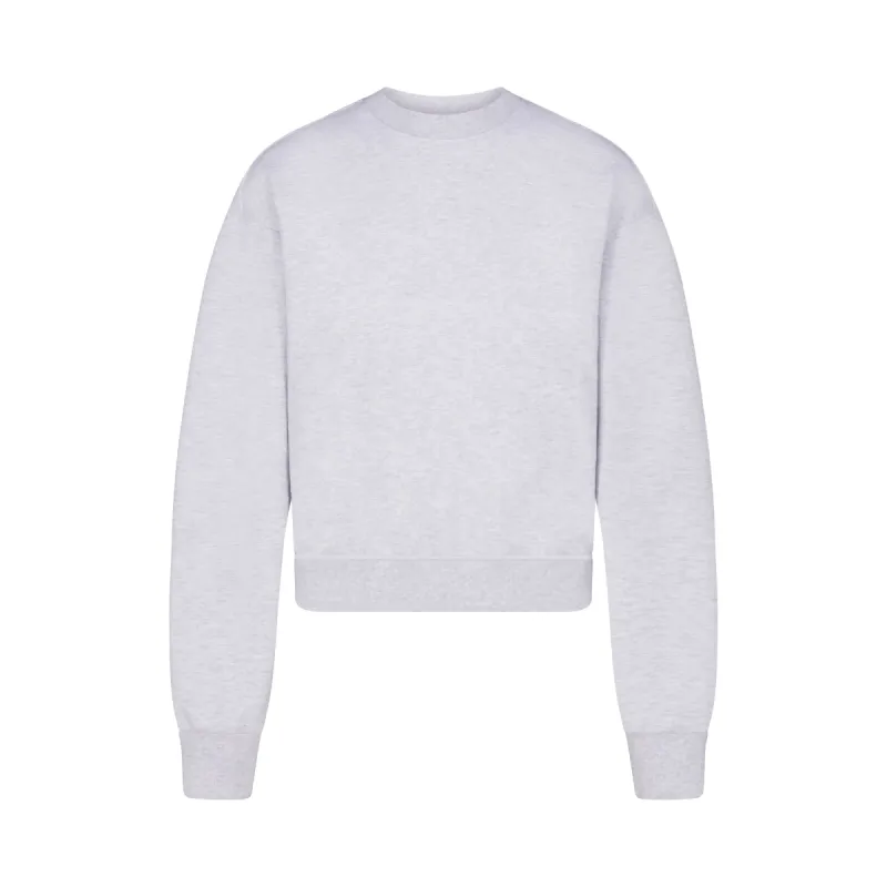 COTTON FLEECE CLASSIC CREWNECK | LIGHT HEATHER GREY sold by SKIMS
