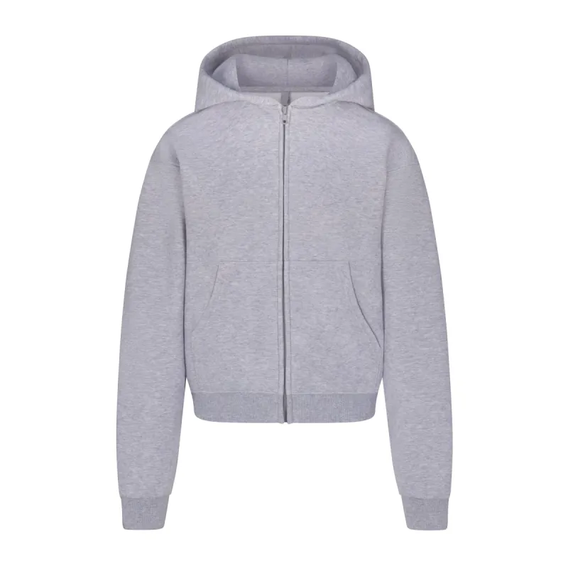 COTTON FLEECE CLASSIC ZIP UP HOODIE | HEATHER GREY sold by SKIMS