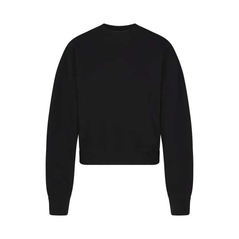 COTTON FLEECE CLASSIC CREWNECK | ONYX sold by SKIMS