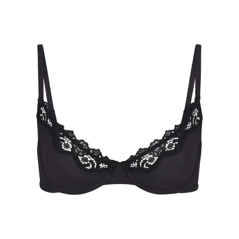 FITS EVERYBODY LACE UNLINED SCOOP BRA | ONYX sold by SKIMS