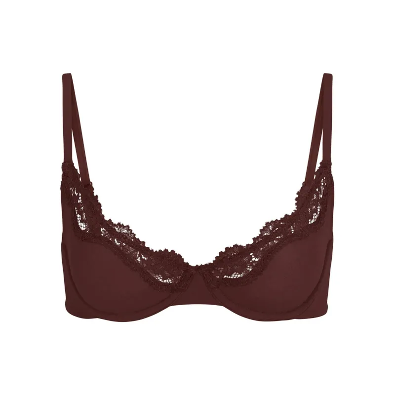 FITS EVERYBODY LACE UNLINED SCOOP BRA | COCOA sold by SKIMS