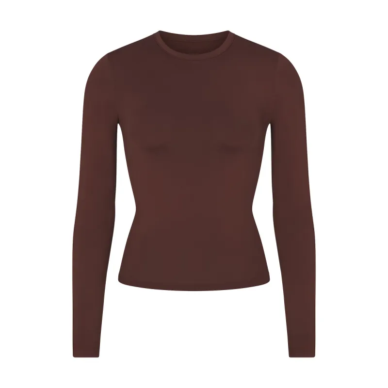 SOFT SMOOTHING SEAMLESS LONG SLEEVE T-SHIRT | COCOA sold by SKIMS