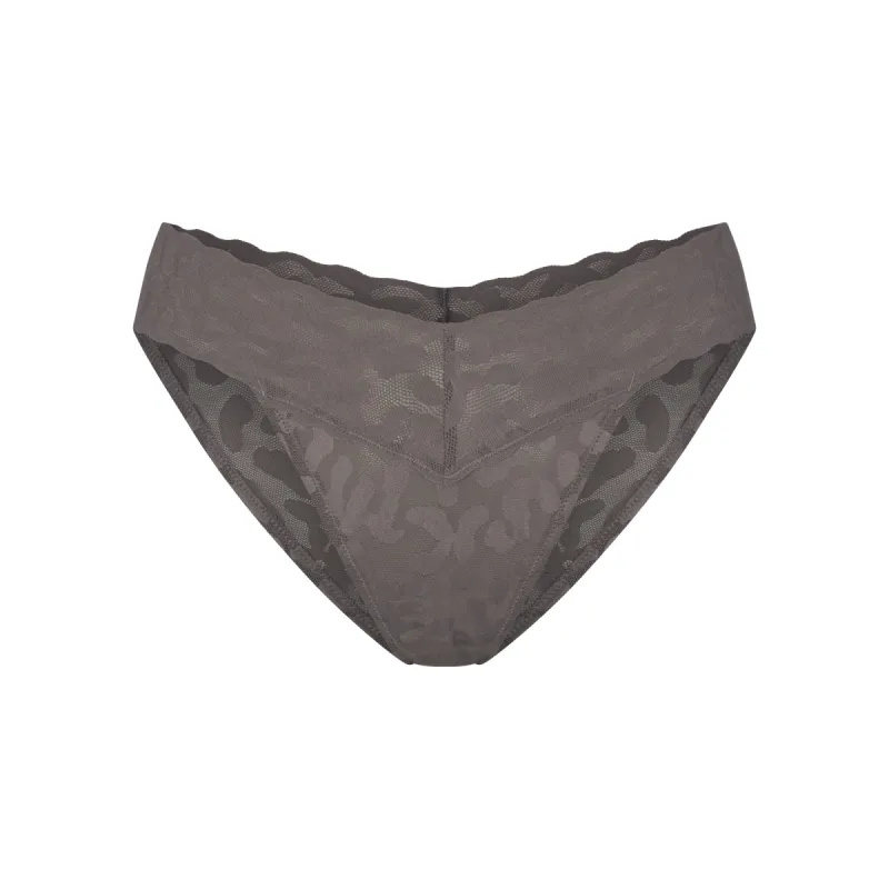 LOGO MESH LACE CHEEKY BIKINI | GREY CHALK sold by SKIMS