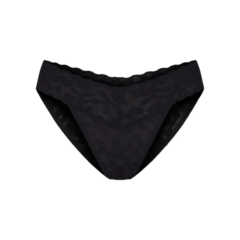 LOGO MESH LACE CHEEKY BIKINI | ONYX sold by SKIMS