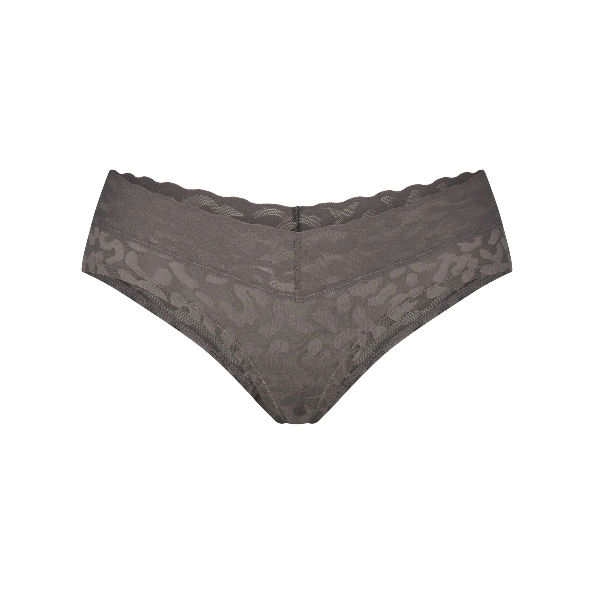 LOGO MESH LACE CHEEKY HIPSTER | GREY CHALK sold by SKIMS