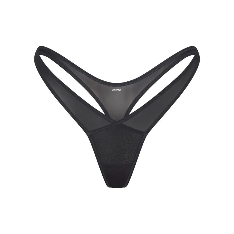 JELLY SHEER HIGH CUT THONG | ONYX sold by SKIMS