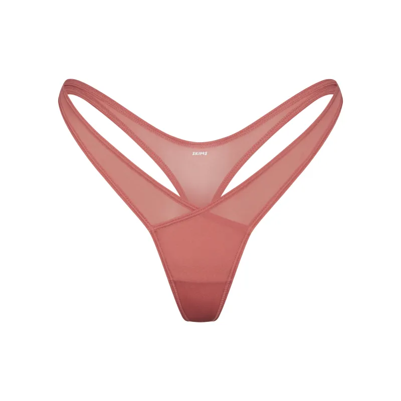 JELLY SHEER HIGH CUT THONG | TERRACOTTA sold by SKIMS
