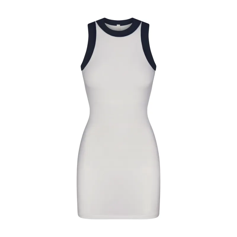 SOFT LOUNGE RINGER TANK MINI DRESS | MARBLE sold by SKIMS