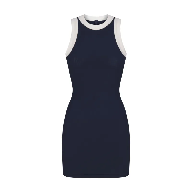 SOFT LOUNGE RINGER TANK MINI DRESS | NAVY sold by SKIMS